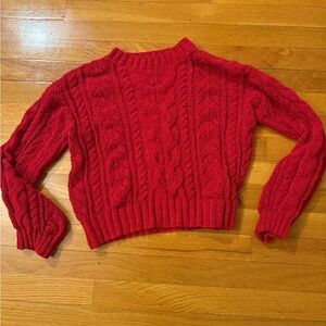 Red Cable Knit Sweater